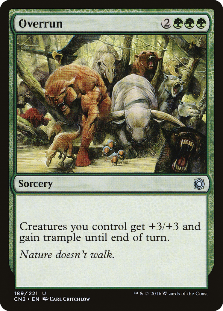 Overrun (CN2-189) [Conspiracy: Take the Crown] Foil MTG Single Wizards of the Coast