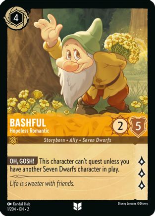 Bashful - Hopeless Romantic (1/204) [Rise of the Floodborn] Cold Foil Lorcana Single Disney