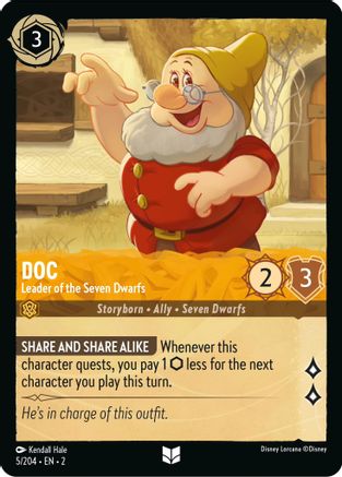 Doc - Leader of the Seven Dwarfs (5/204) [Rise of the Floodborn] Lorcana Single Disney