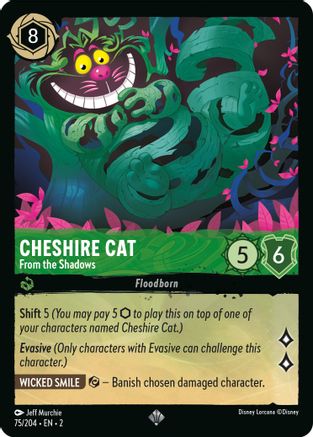 Cheshire Cat - From the Shadows (75/204) [Rise of the Floodborn] Cold Foil Lorcana Single Disney