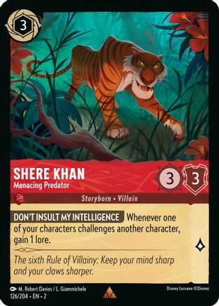 Shere Khan - Menacing Predator (126/204) [Rise of the Floodborn] Cold Foil Lorcana Single Disney