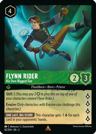 Flynn Rider - His Own Biggest Fan (82/204) [Rise of the Floodborn] Cold Foil Lorcana Single Disney