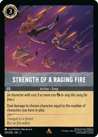 Strength of a Raging Fire (201/204) [Rise of the Floodborn] Cold Foil Lorcana Single Disney