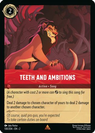 Teeth and Ambitions (130/204) [Rise of the Floodborn] Lorcana Single Disney