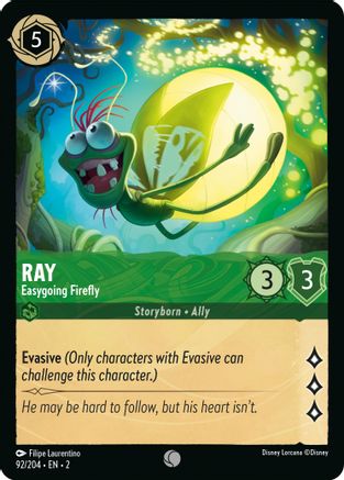 Ray - Easygoing Firefly (92/204) [Rise of the Floodborn] Cold Foil Lorcana Single Disney