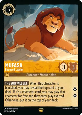 Mufasa - Betrayed Leader (14/204) [Rise of the Floodborn] Cold Foil Lorcana Single Disney