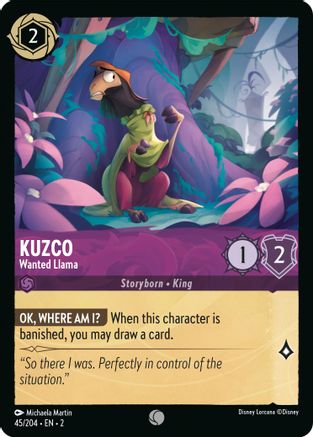 Kuzco - Wanted Llama (45/204) [Rise of the Floodborn] Cold Foil Lorcana Single Disney