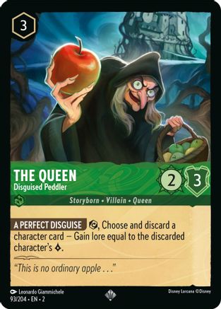 The Queen - Disguised Peddler (93/204) [Rise of the Floodborn] Cold Foil Lorcana Single Disney