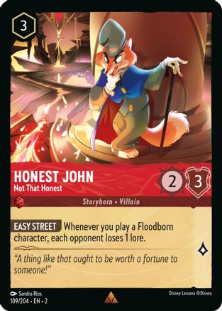 Honest John - Not That Honest (109/204) [Rise of the Floodborn] Cold Foil Lorcana Single Disney