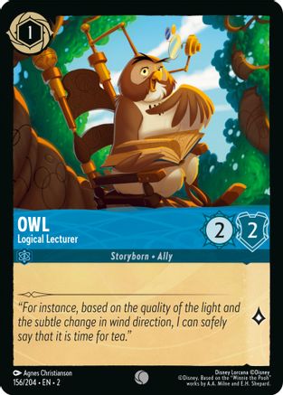 Owl - Logical Lecturer (156/204) [Rise of the Floodborn] Cold Foil Lorcana Single Disney
