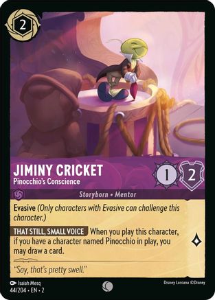 Jiminy Cricket - Pinocchio's Conscience (44/204) [Rise of the Floodborn] Cold Foil Lorcana Single Disney