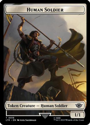 Human Soldier (0015) // Food (0022) Double-Sided Token (Surge Foil) (LTR-15 // 22) [The Lord of the Rings: Tales of Middle-earth] Foil MTG Single Wizards of the Coast
