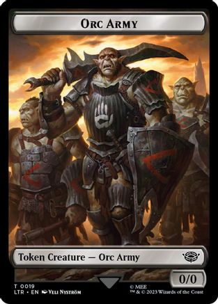 Orc Army (0019) // Food (0024) Double-Sided Token (Surge Foil) (LTR-19 // 24) [The Lord of the Rings: Tales of Middle-earth] Foil MTG Single Wizards of the Coast