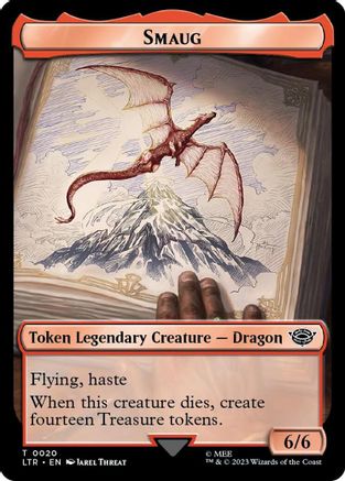 Smaug // Food (0023) Double-Sided Token (Surge Foil) (LTR-20 // 23) [The Lord of the Rings: Tales of Middle-earth] Foil MTG Single Wizards of the Coast