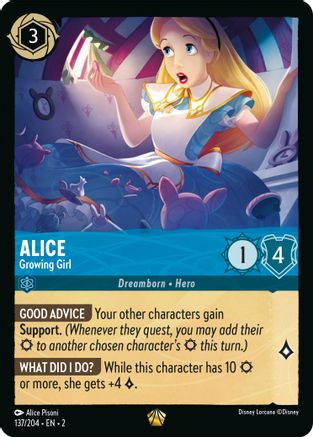 Alice - Growing Girl (137/204) [Rise of the Floodborn] Lorcana Single Disney