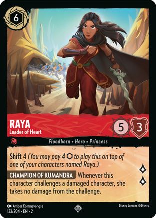 Raya - Leader of Heart (123/204) [Rise of the Floodborn] Cold Foil Lorcana Single Disney