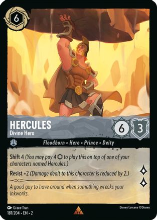 Hercules - Divine Hero (181/204) [Rise of the Floodborn] Cold Foil Lorcana Single Disney