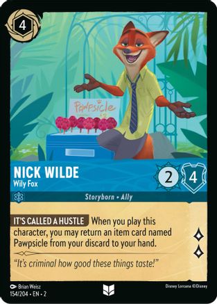 Nick Wilde - Wily Fox (154/204) [Rise of the Floodborn] Lorcana Single Disney