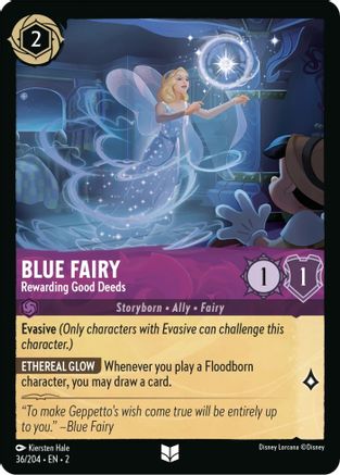 Blue Fairy - Rewarding Good Deeds (36/204) [Rise of the Floodborn] Cold Foil Lorcana Single Disney