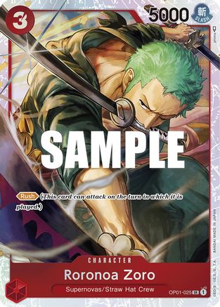 Roronoa Zoro - OP01-025 (Ultra Deck: The Three Captains) (OP01-025) [One Piece Promotion Cards] Foil One Piece Single Bandai