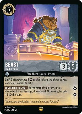 Beast - Tragic Hero (173/204) [Rise of the Floodborn] Cold Foil Lorcana Single Disney