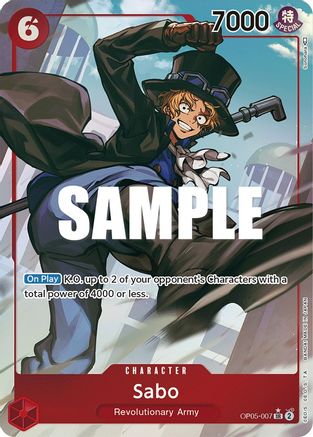 Sabo (007) (Alternate Art) (OP05-007) [Awakening of the New Era] Foil One Piece Single Bandai