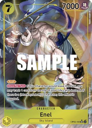 Enel (100) (Alternate Art) (OP05-100) [Awakening of the New Era] Foil One Piece Single Bandai