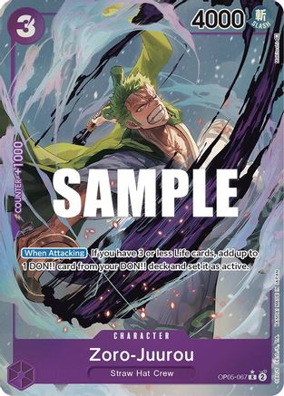 Zoro-Juurou (Alternate Art) (OP05-067) [Awakening of the New Era] Foil One Piece Single Bandai