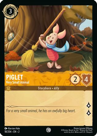 Piglet - Very Small Animal (18/204) [Rise of the Floodborn] Lorcana Single Disney