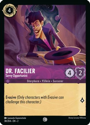 Dr. Facilier - Savvy Opportunist (38/204) [Rise of the Floodborn] Lorcana Single Disney