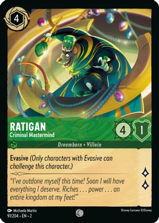 Ratigan - Criminal Mastermind (91/204) [Rise of the Floodborn] Lorcana Single Disney