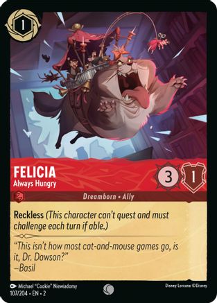 Felicia - Always Hungry (107/204) [Rise of the Floodborn] Lorcana Single Disney