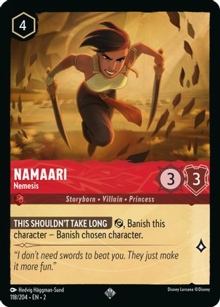 Namaari - Nemesis (118/204) [Rise of the Floodborn] Cold Foil Lorcana Single Disney