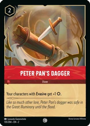 Peter Pan's Dagger (135/204) [Rise of the Floodborn] Lorcana Single Disney