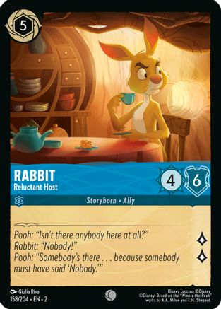Rabbit - Reluctant Host (158/204) [Rise of the Floodborn] Lorcana Single Disney