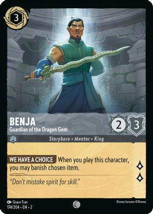 Benja - Guardian of the Dragon Gem (174/204) [Rise of the Floodborn] Cold Foil Lorcana Single Disney