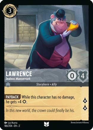 Lawrence - Jealous Manservant (186/204) [Rise of the Floodborn] Lorcana Single Disney