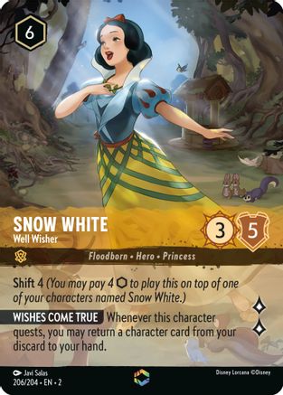 Snow White - Well Wisher (Enchanted) (206/204) [Rise of the Floodborn] Holofoil Lorcana Single Disney