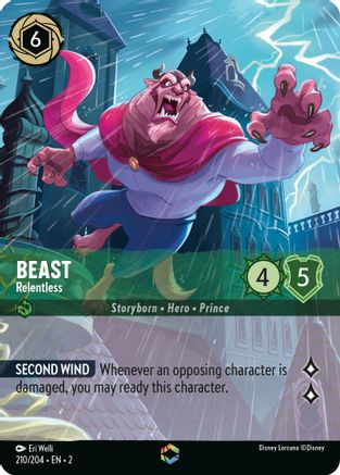 Beast - Relentless (Enchanted) (210/204) [Rise of the Floodborn] Holofoil Lorcana Single Disney