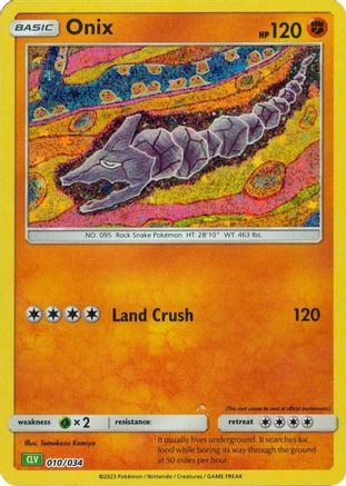 Onix (10) Holofoil [Misc: Trading Card Game Classic] Pokemon Single Pokémon