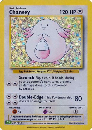 Chansey (15) Holofoil [Misc: Trading Card Game Classic] Pokemon Single Pokémon
