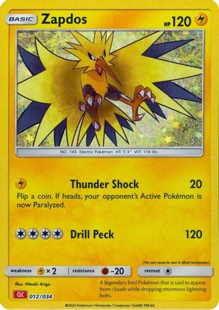 Zapdos (12) Holofoil [Misc: Trading Card Game Classic] Pokemon Single Pokémon