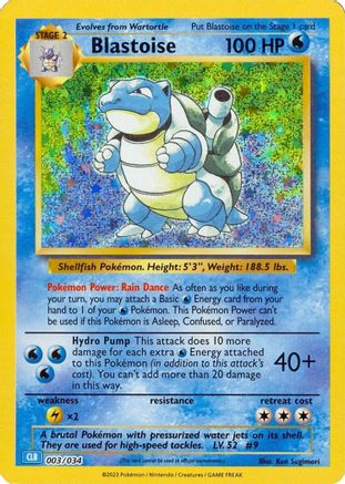 Blastoise (3) Holofoil [Misc: Trading Card Game Classic] Pokemon Single Pokémon