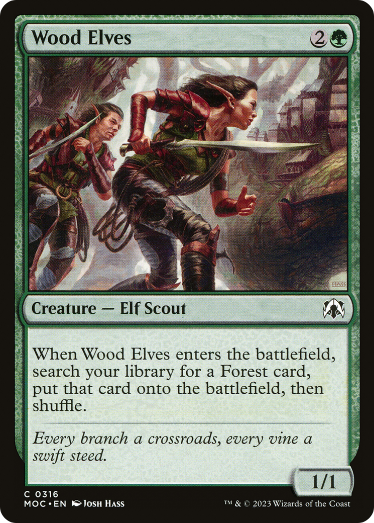 Wood Elves (MOC-316) [March of the Machine Commander] MTG Single Wizards of the Coast