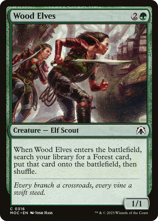 Wood Elves (MOC-316) [March of the Machine Commander] MTG Single Wizards of the Coast