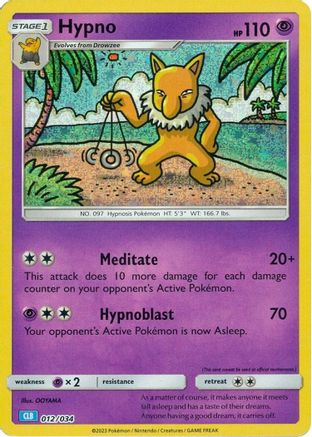 Hypno (12) Holofoil [Misc: Trading Card Game Classic] Pokemon Single Pokémon