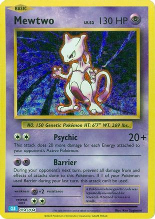 Mewtwo (14) Holofoil [Misc: Trading Card Game Classic] Pokemon Single Pokémon
