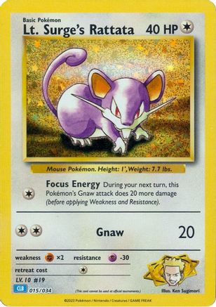 Lt. Surge's Rattata (15) Holofoil [Misc: Trading Card Game Classic] Pokemon Single Pokémon