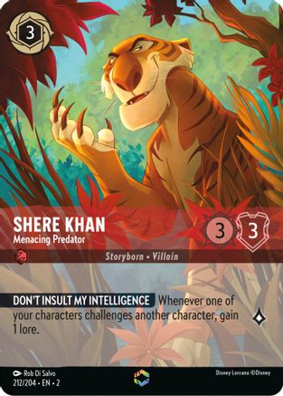 Shere Khan - Menacing Predator (Enchanted) (212/204) [Rise of the Floodborn] Holofoil Lorcana Single Disney