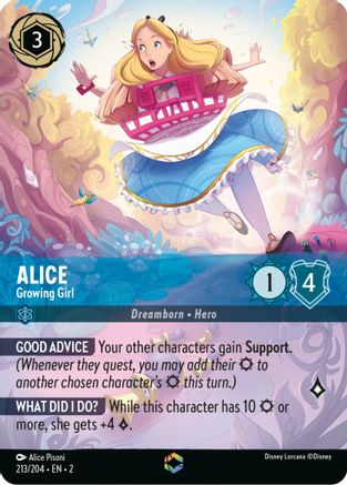 Alice - Growing Girl (Enchanted) (213/204) [Rise of the Floodborn] Holofoil Lorcana Single Disney